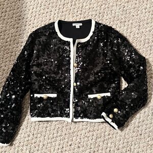 Crewcuts Black Sequin Blazer with Gold Buttons